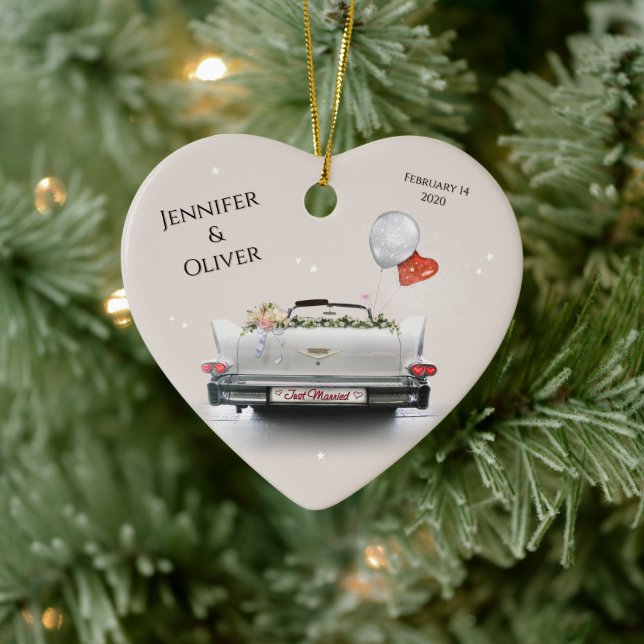 Just married (customizable)  ceramic ornament (Tree)