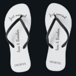 Just married customizable flip flops<br><div class="desc">Customizable flip flops as a gift for the newlyweds.</div>