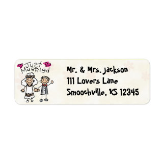 Just Married Cute Return Address Labels