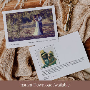 Just Married   Double Sided Photo Wedding Announcement
