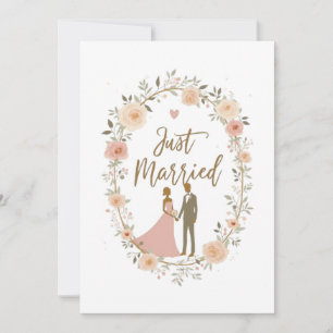 🎨 "Just Married – Elegans Floral Frame" Invitation