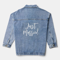 Just Married Elegant White Script Typography