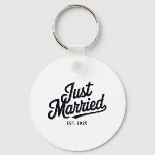 Just Married Est 2025 Wedding Wife Mr And Mrs Brid Keychain