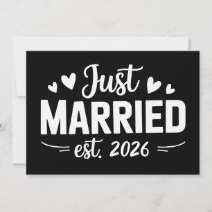 Just Married Est 2026 Wedding Party Wife Husband Invitation
