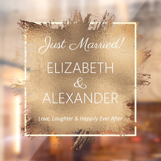 Just Married! Faux Foil Window Cling (Sheet 2)