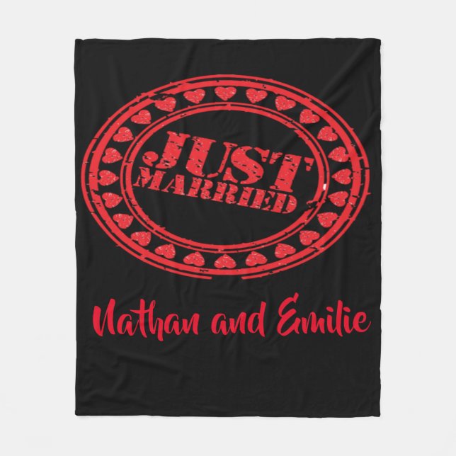 Just married  fleece blanket (Front)