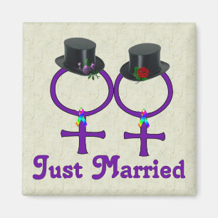 Just Married Formal Lesbian Magnet