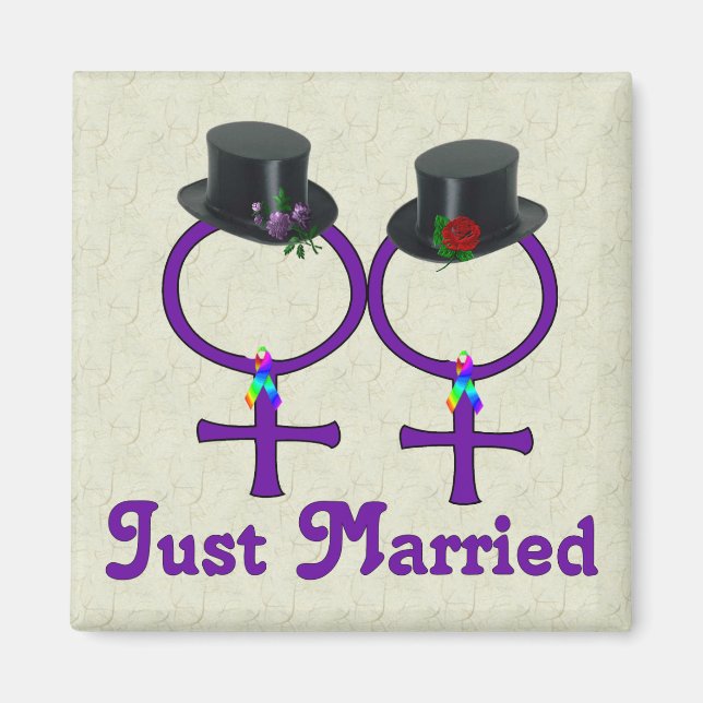 Just Married Formal Lesbian Magnet (Front)