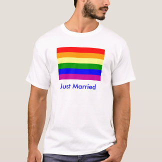 Just Married/Gay Pride Wedding T-Shirt