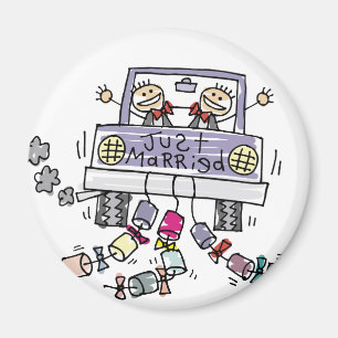 Just Married Gay Wedding Favours Magnet