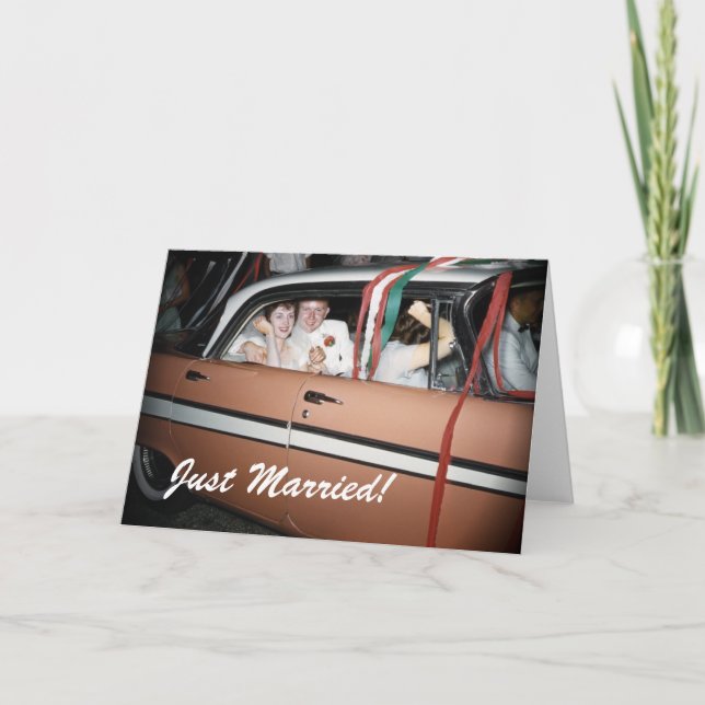 Just Married Greeting Card (Front)