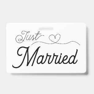 Just Married Heart Badge