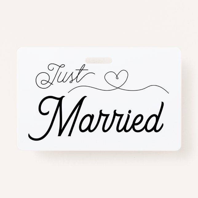 Just Married Heart Badge (Front)
