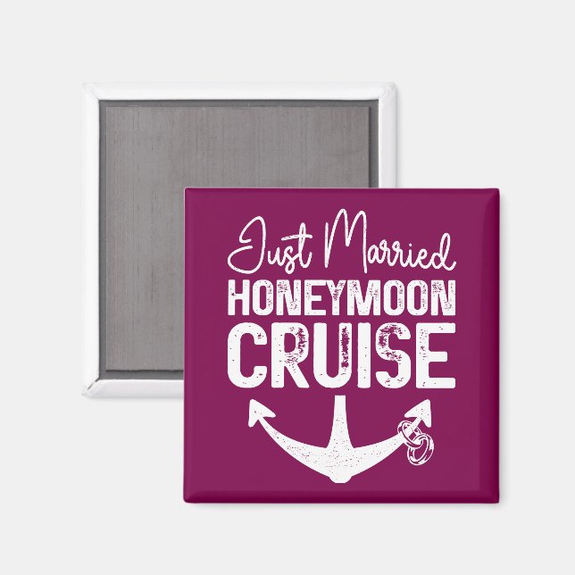 Just Married Honeymoon Cruise Ring Matching Gifts Magnet (Front/Back)