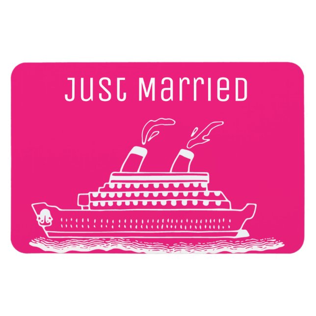 Just Married Honeymoon Wedding Cruise Cabin Door M Magnet (Horizontal)
