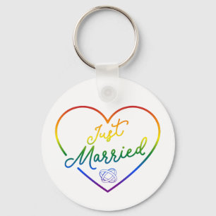 Just Married III - LGBTQ Wedding Keychain