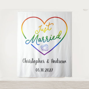 Just Married III - LGBTQ Wedding Tapestry