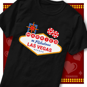 Just Married In Fabulous Las Vegas Wedding Couple T-Shirt