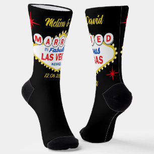 Just Married in Las Vegas Wedding Groom Socks