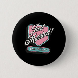 Just Married Las Vegas Wedding Bride Groom  2 Inch Round Button