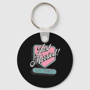 Just Married Las Vegas Wedding Bride Groom Keychain