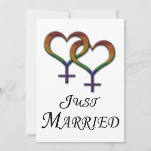 Just Married Lesbian Pride Design Holiday Card