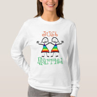 Just Married Lesbian Wedding T-shirt