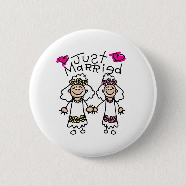 Just Married Lesbians 2 Inch Round Button (Front)