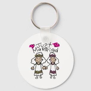 Just Married Lesbians Keychain