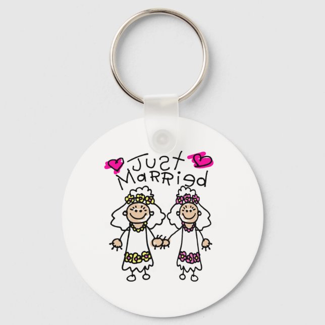 Just Married Lesbians Keychain (Front)