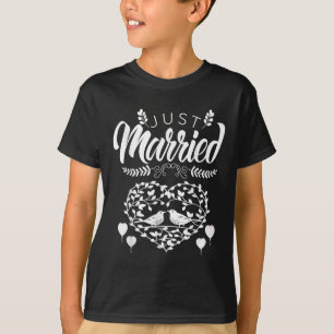 Just Married Love Birds Shirt Honeymoon Gift Bride