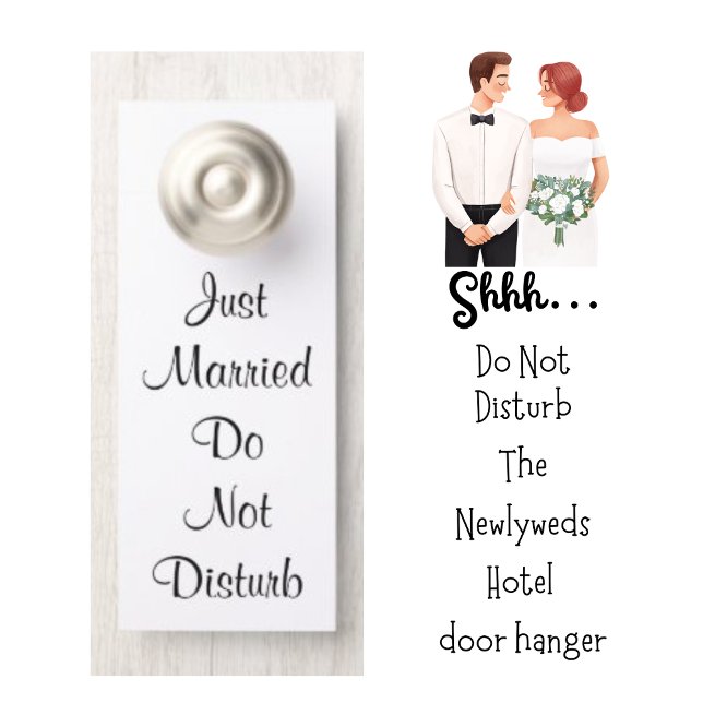 Just Married Minimal Wedding Party Door Hanger (Creator Uploaded)