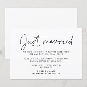 Just married Modern minimalist announcement