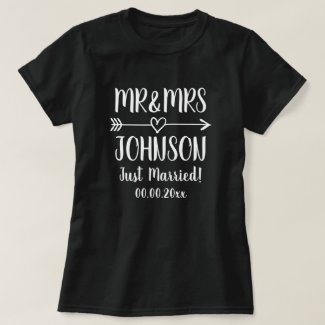Just married Mr and Mrs t shirts for newly weds