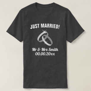 Just Married Mr & Mrs t shirt set for newly weds