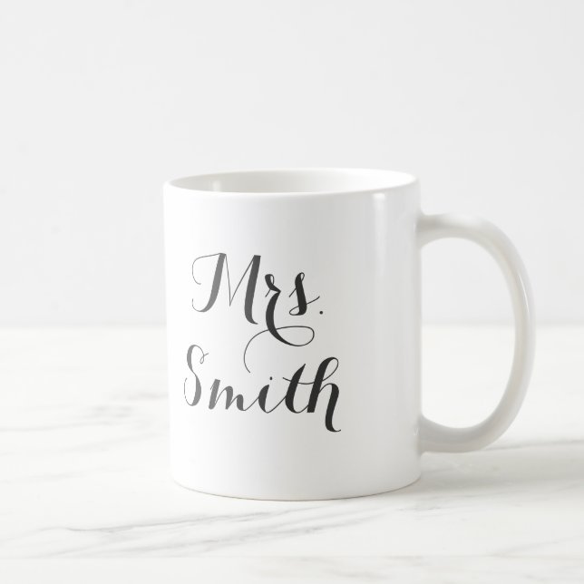 Just Married Mrs. Smith Couple Coffee Mug Funny (Right)