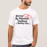 Just Married My Highschool Sweetheart (Date) T-Shirt<br><div class="desc">Customize Just Married My Highschool Sweetheart T-Shirt with Name and or Wedding Date. Customized Just Married Hoodie, Soon-to-be Mrs. Shirts, Future Mrs. tote bags, and other getting married gifts. Buy this Customizable soon to be married or just married t-shirt or gift. Click on the See all Styles button to see...</div>