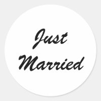 Just Married  Newlyweds Custom Script Text Wedding