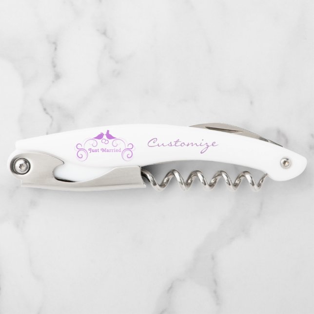 Just Married Newlyweds Thunder_Cove Corkscrew (Front)