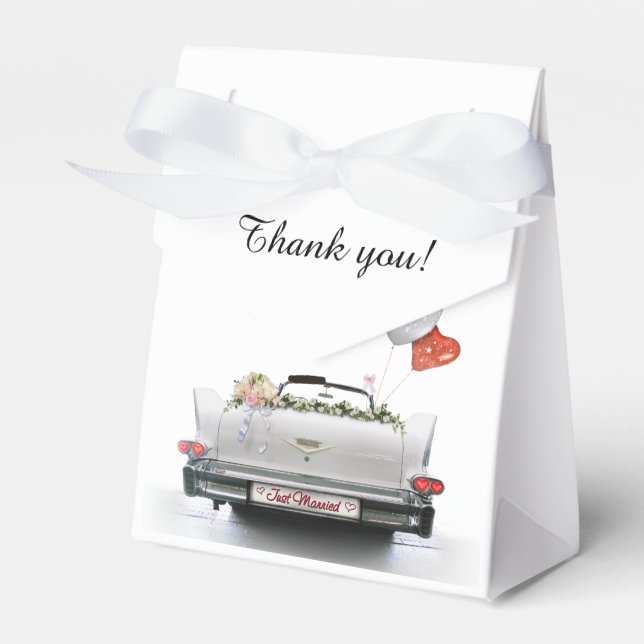 Just Married Oldtimer Car Favor Box (Front Side)