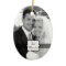 Just Married Oval Photo Ornament Black & White