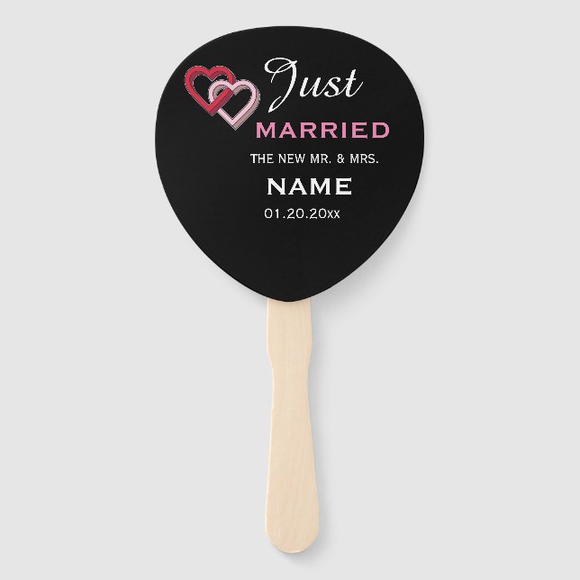 Just Married Personalized Hand Fan (Front)