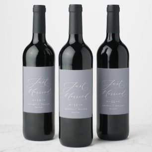 Just Married Personalized Wedding Wine Label
