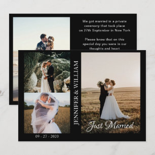 Just Married Photo Collage Wedding Announcement 