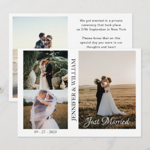 Just Married Photo Collage Wedding Announcement