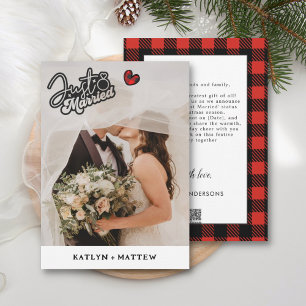 Just Married Photo Holiday Wedding Announcement 