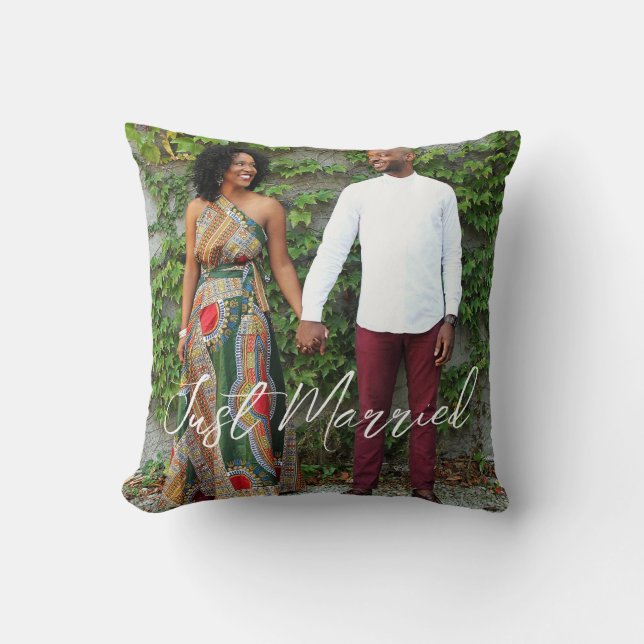 Just Married Photo Pillow (Front)