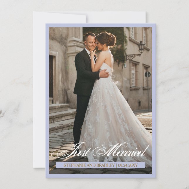 Just Married Photo Wedding Announcement Cards (Front)