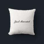 "Just Married" Pillow<br><div class="desc">"Just Married" Pillow is perfect for the newlyweds. Their names and their wedding date can be added on the front or back for extra personalization.</div>
