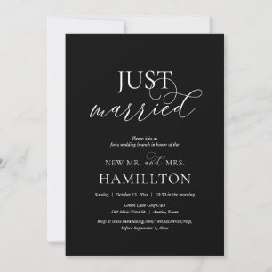 Just Married, Post wedding Brunch Elopement Invitation